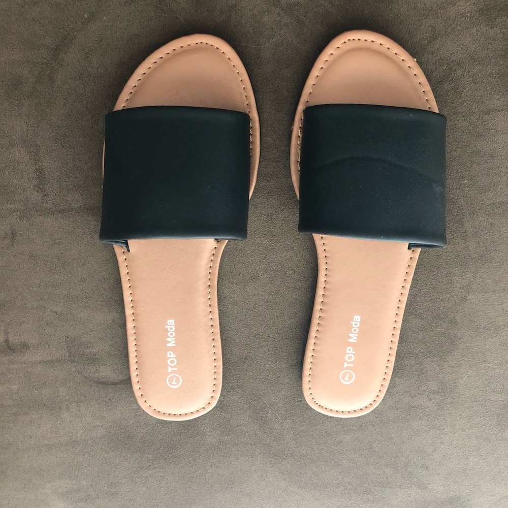 🆕 Top Moda Black Slides